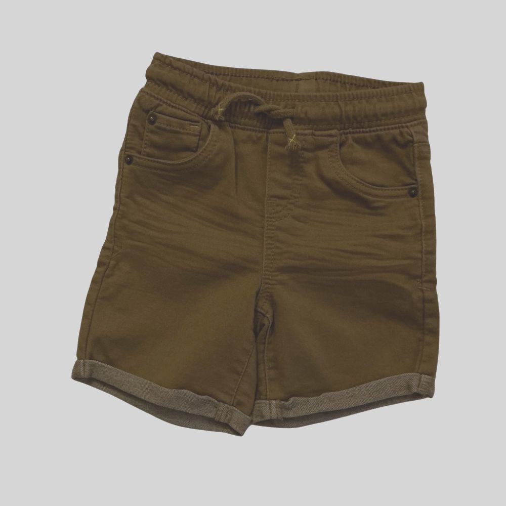 Cat & Jack Boy's Skinny Casual Short Pants Brown Elastic Waist Pockets Size 3T